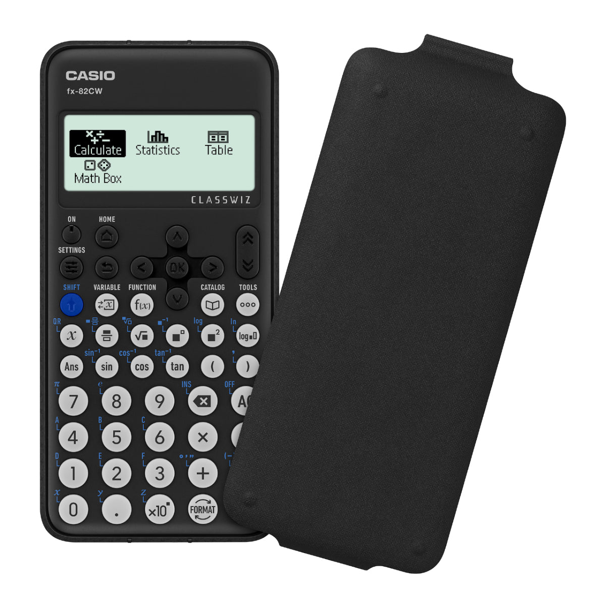 Casio Taschenrechner FX-82CW-CH – 10+2-stellig, 2-zeiliges LCD, Rundung/Statistik, Batterie, schwarz