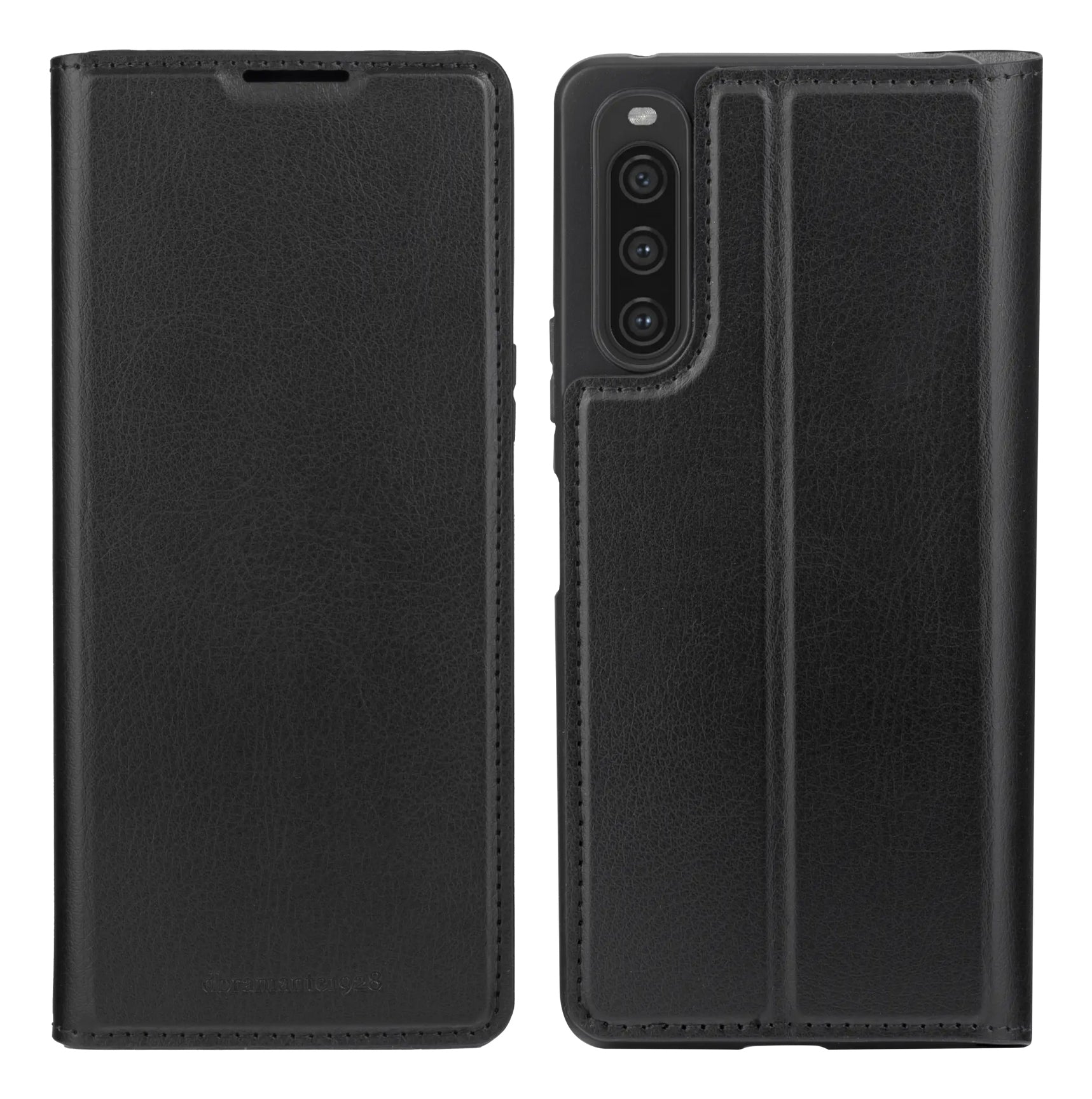 dbramante1928 Oslo Wallethülle – für Sony Xperia 10 Mark V, mit Ständer, 3 Kartenfächer, Kunststoff, Schwarz