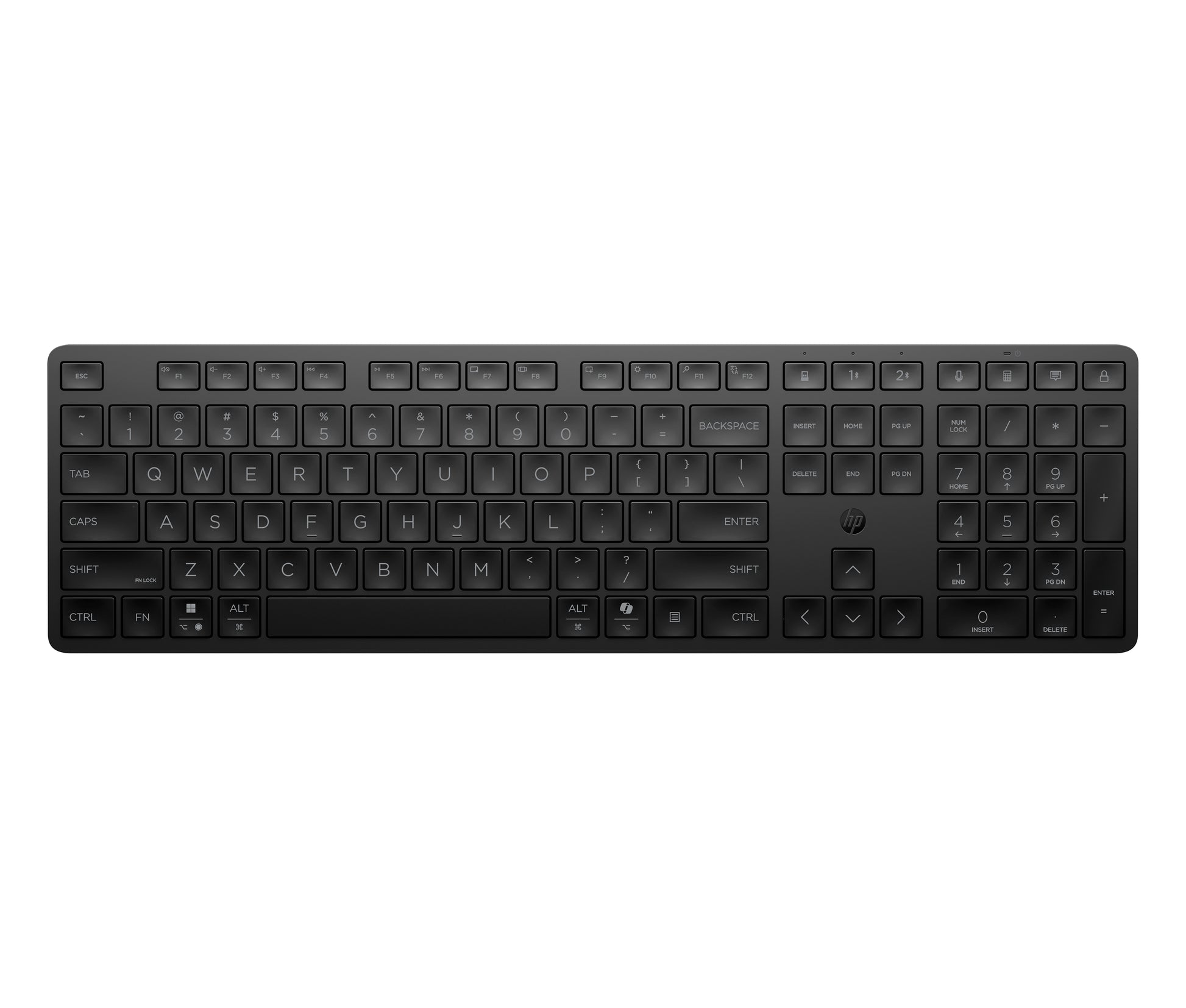 HP 495K Multi-Device Tastatur – Bluetooth & 2,4 GHz (USB-A Empfänger) – Leise Tasten – Schwarz