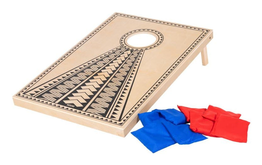 KOOR F01454 Cornhole-Spiel – 90 × 4,9 × 60 cm – 1 Stück – ab 6 Jahren – Pinienholz, Braun, FSC