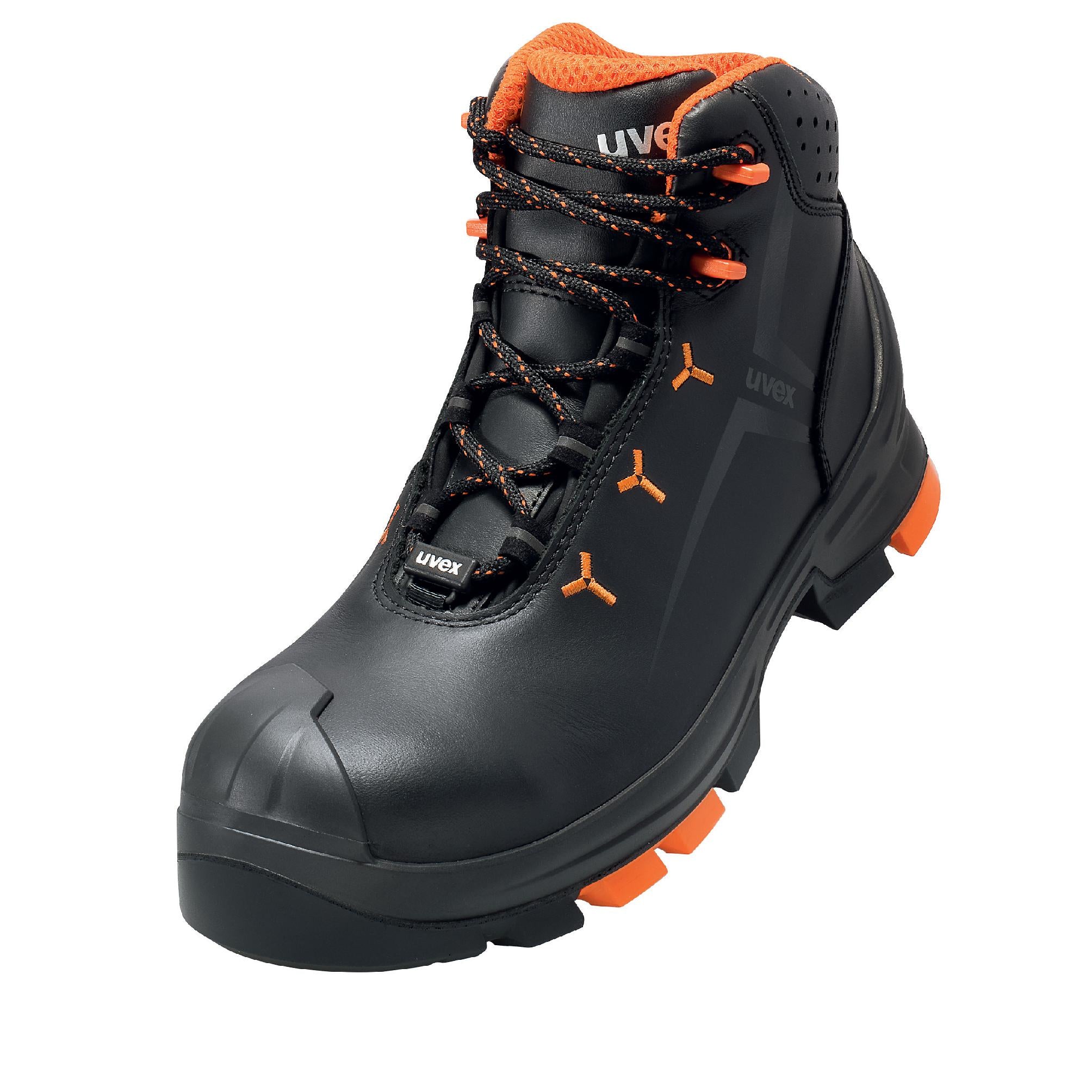 uvex Sicherheitsstiefel – Echtes Leder, Orange/Schwarz