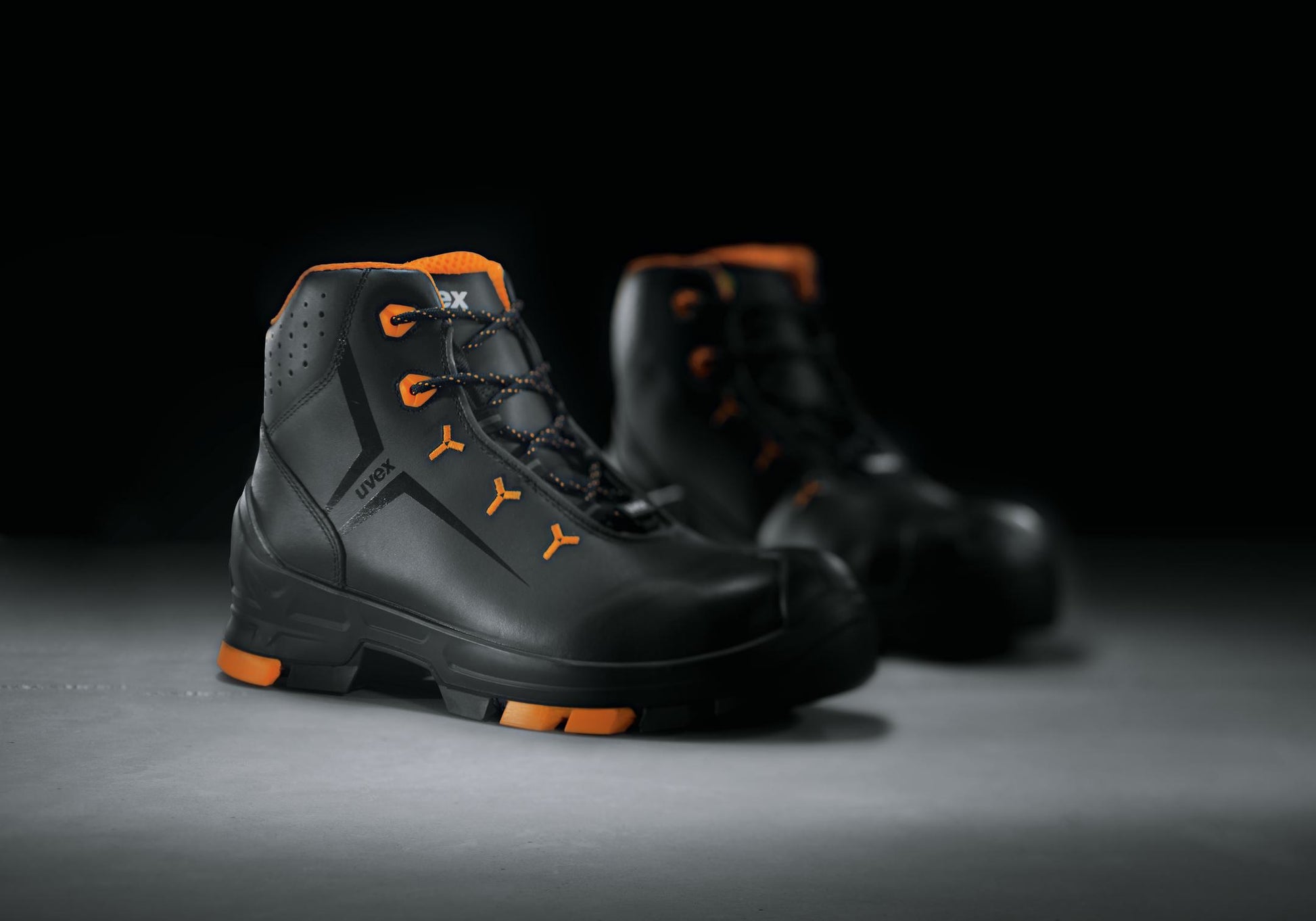 Uvex 2 Schnürstiefel S3 SRC – 2 Schnürstiefel, Sicherheitsschuhe, Schwarz/Orange