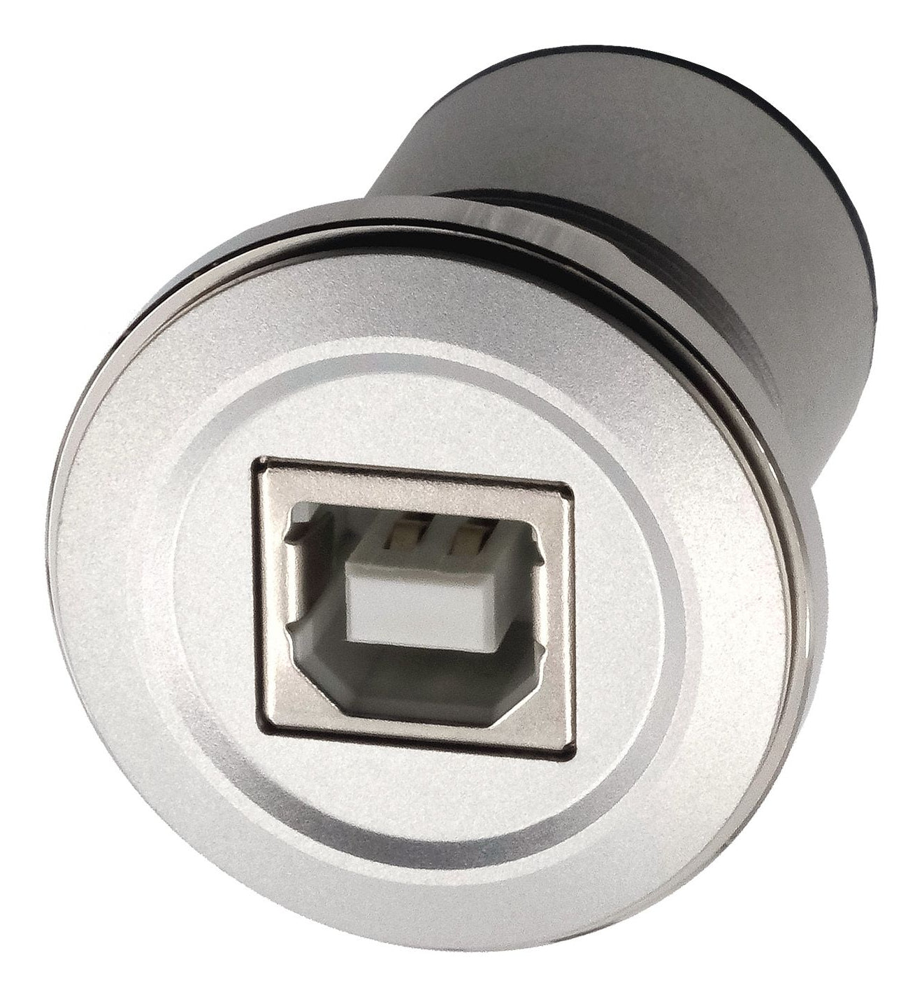 EXSYS EX-49193 Einbau-Adapter USB-B zu USB-A – USB 2.0 (480 Mbit/s), Buchse-Buchse, Metallverstärkt, Silber