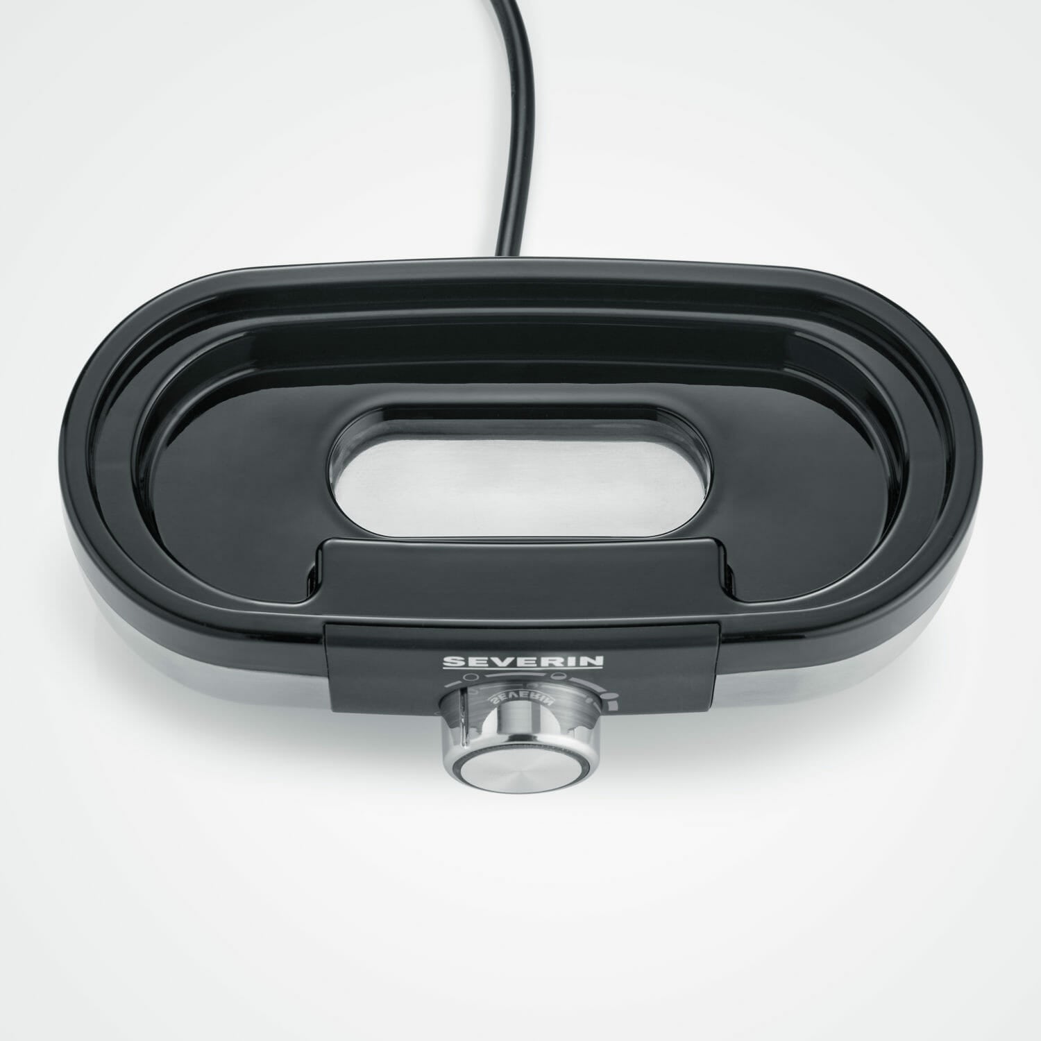 Severin Eierkocher EK 3163 – 3 Eier, Drehregler & abnehmbarer Deckel – Schwarz/Edelstahl/Transparent