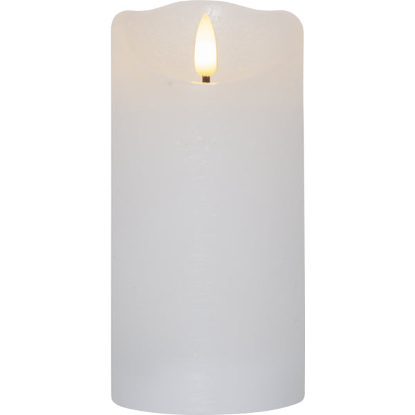 Star Trading LED-Kerze Flamme Rustic – Batteriebetrieben, 2× AA, flackernd, Timer 6 h/18 h, IP20 – Weiss