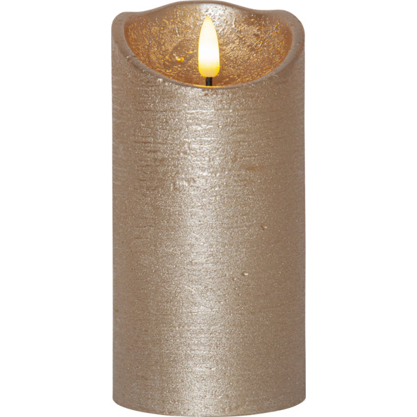 Star Trading LED-Kerze – Ø 7,5 × 15 cm – Kunststoff, Gold