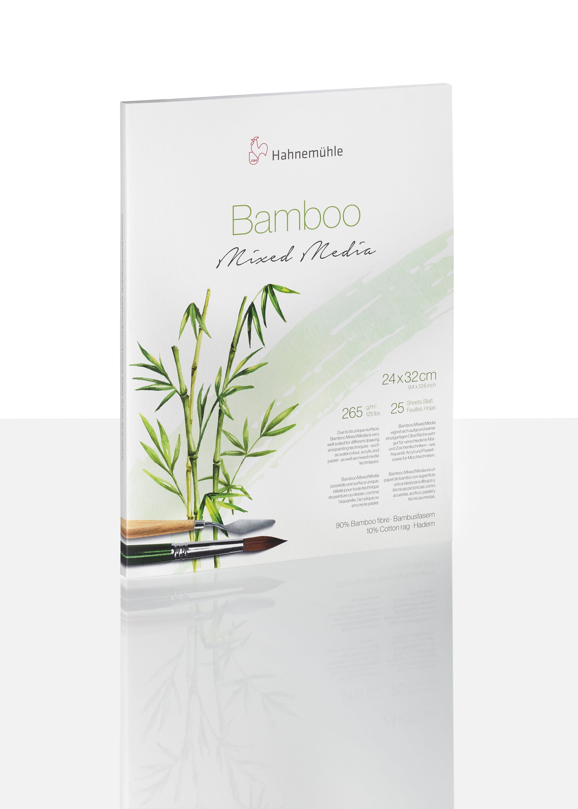Hahnemühle Bamboo Mixed Media Block – 30 × 40 cm – 265 g/m² – 25 Blatt, weiss