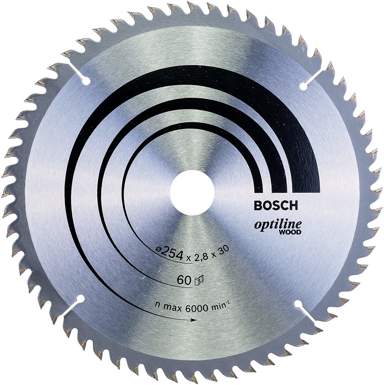 Bosch Professional – Kreissägeblatt, Optiline Wood, 2608640444, 254 × 30 × 2,8 mm