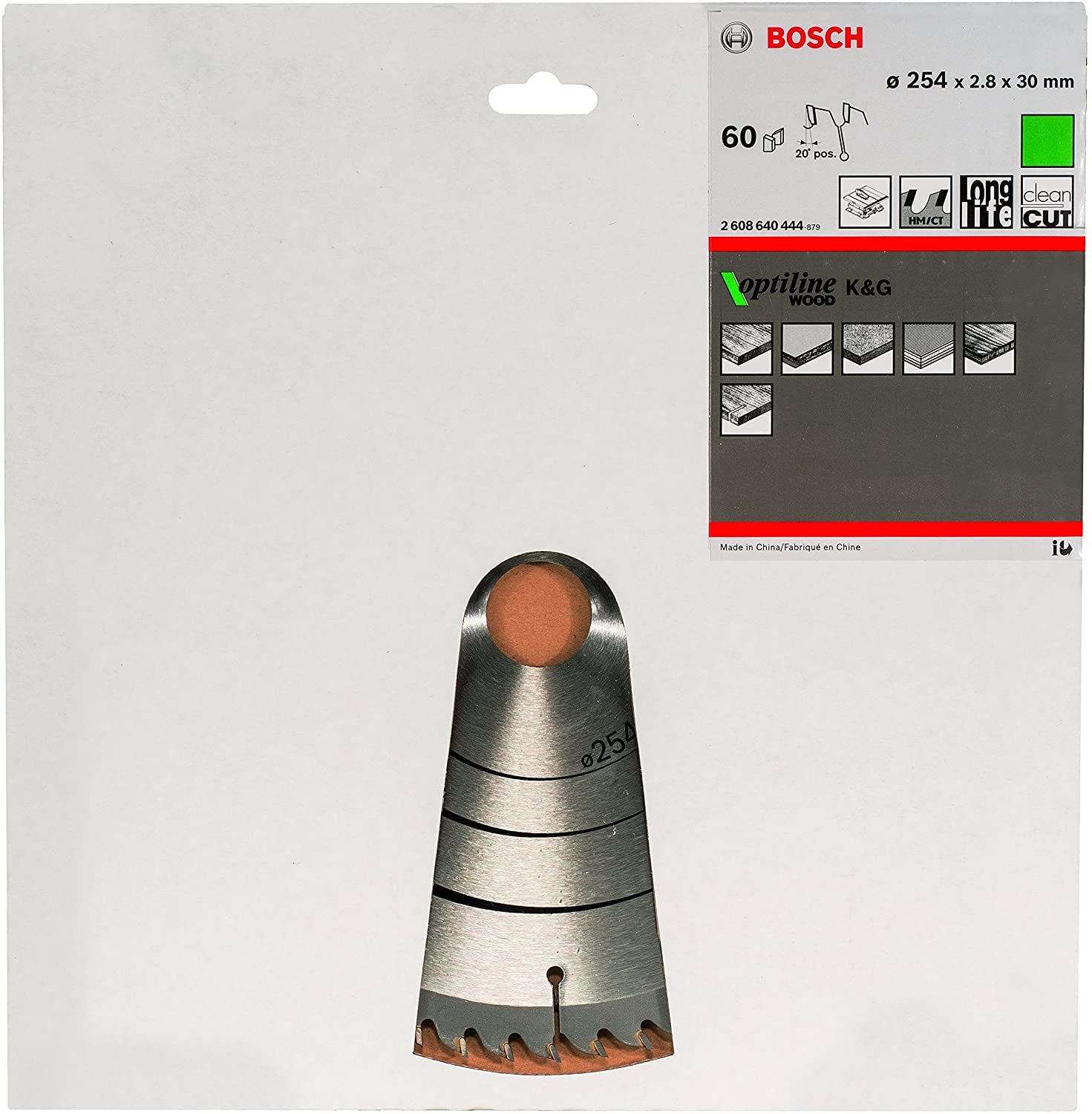 Bosch Professional – Kreissägeblatt, Optiline Wood, 2608640444, 254 × 30 × 2,8 mm