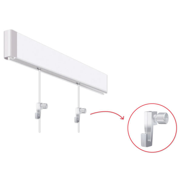 Franken Wandhalterung GSS1 09 – mit Schrauben – Weiss – Aluminium – 2'000×50 mm – 1 Stk.