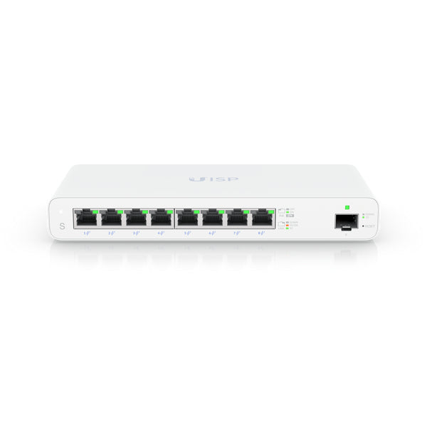 Ubiquiti UISP-S – Managed Switch, 8x LAN (GbE), 1x SFP, PoE (passiv), Weiss