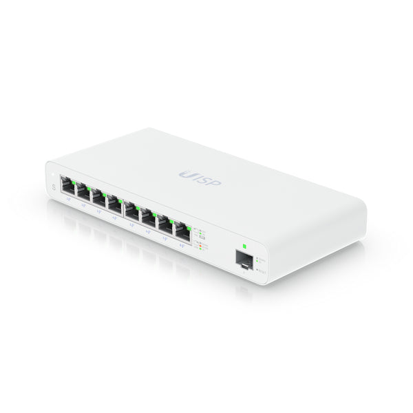 Ubiquiti UISP-S – Managed Switch, 8x LAN (GbE), 1x SFP, PoE (passiv), Weiss