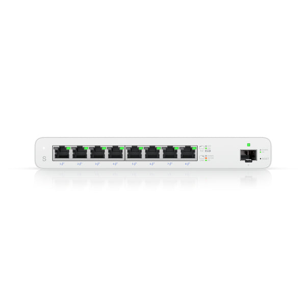 Ubiquiti UISP-S – Managed Switch, 8x LAN (GbE), 1x SFP, PoE (passiv), Weiss