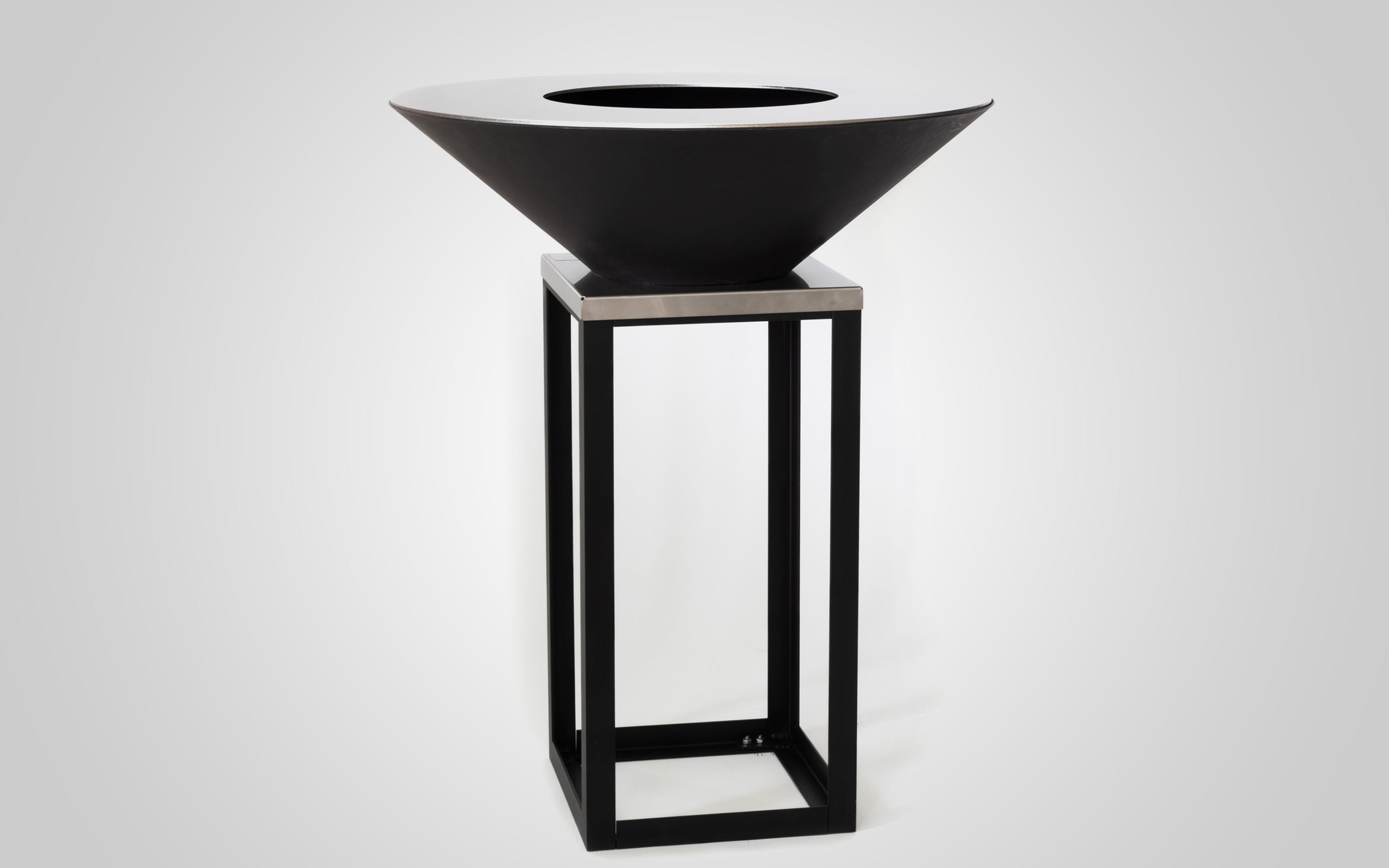 Feu Du Jardin Feuerschale Fyro 80, Ø 78 cm, Höhe 100 cm – Schwarz, Edelstahl