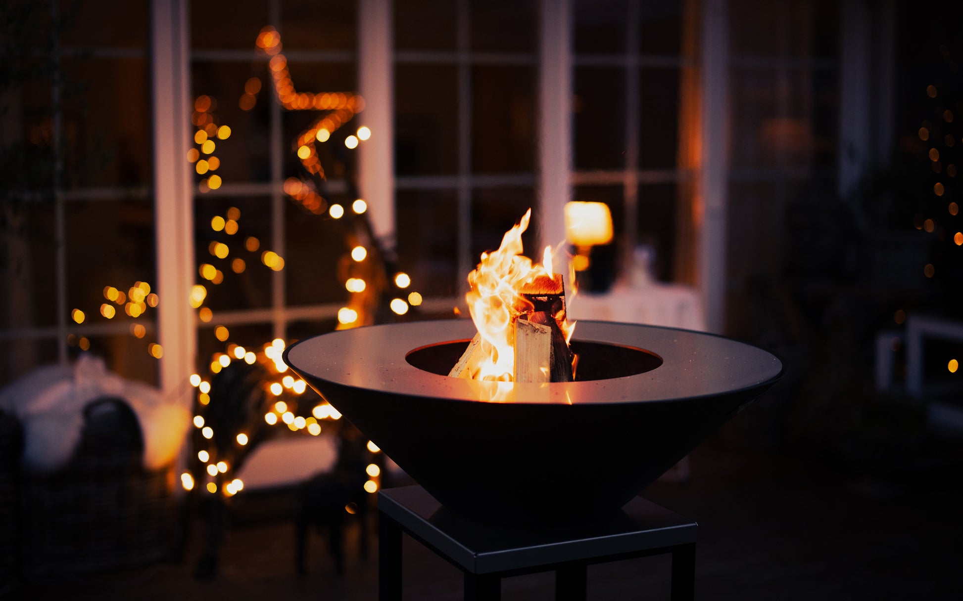 Feu Du Jardin Feuerschale Fyro 80, Ø 78 cm, Höhe 100 cm – Schwarz, Edelstahl