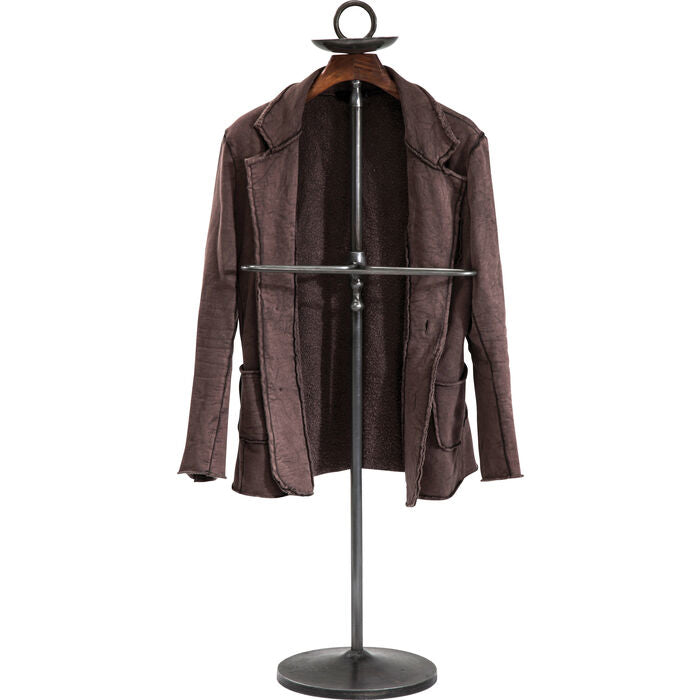 KARE Design Garderobenständer – Stahl/Mango, Schwarz/Braun, 49 × 29 × 124 cm