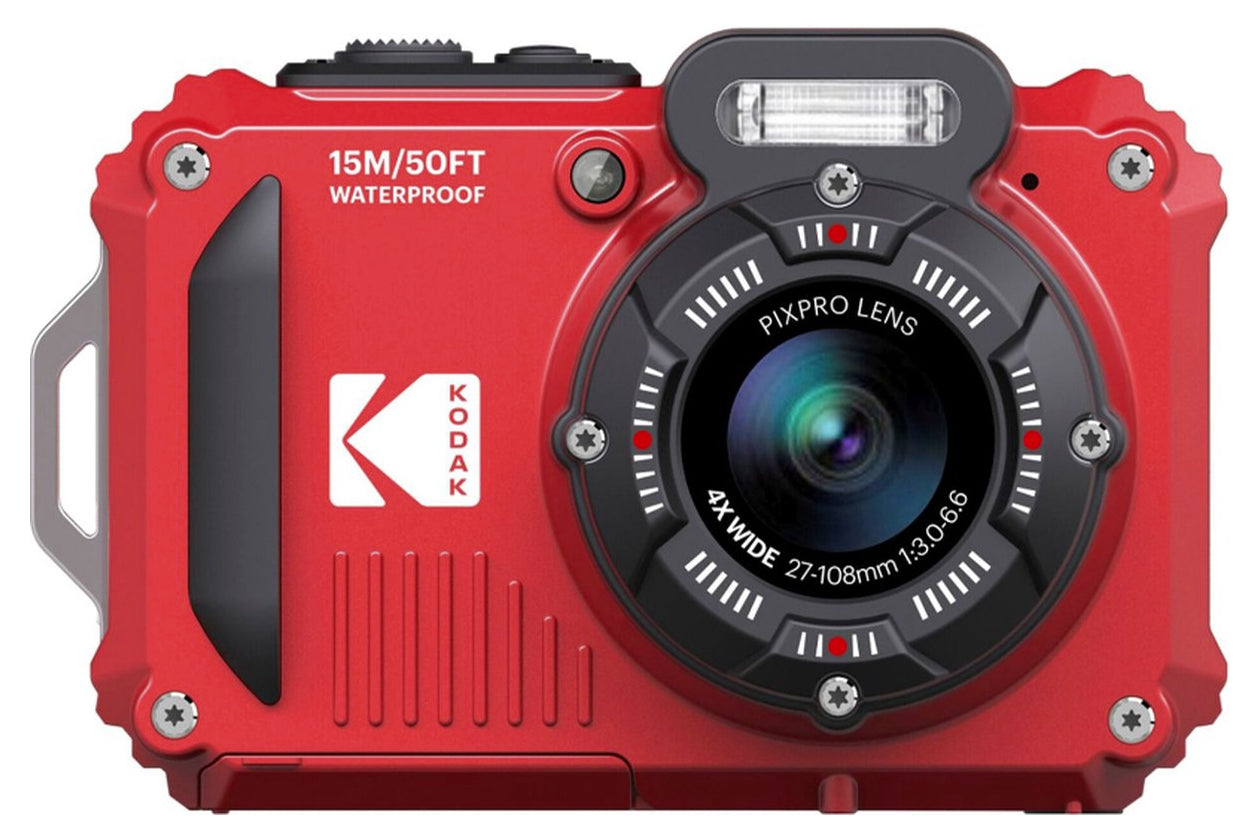 Kodak WPZ2 – Outdoor-Kompaktkamera, 16,4 MP 1/2,3", 1080p, 4× optischer Zoom, Rot