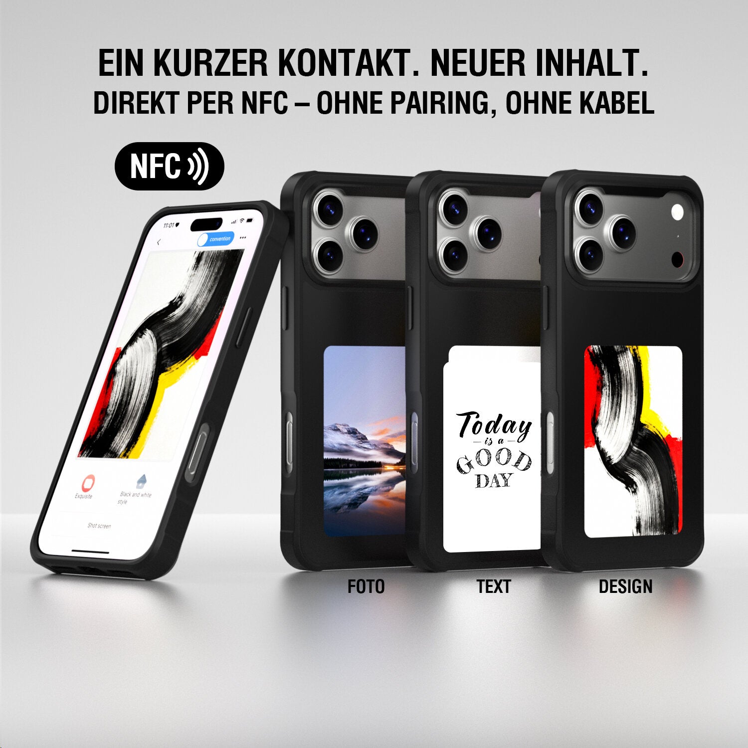 4smarts E-Ink Backcover – für Apple iPhone 17 Pro Max, MagSafe, PC, Schwarz