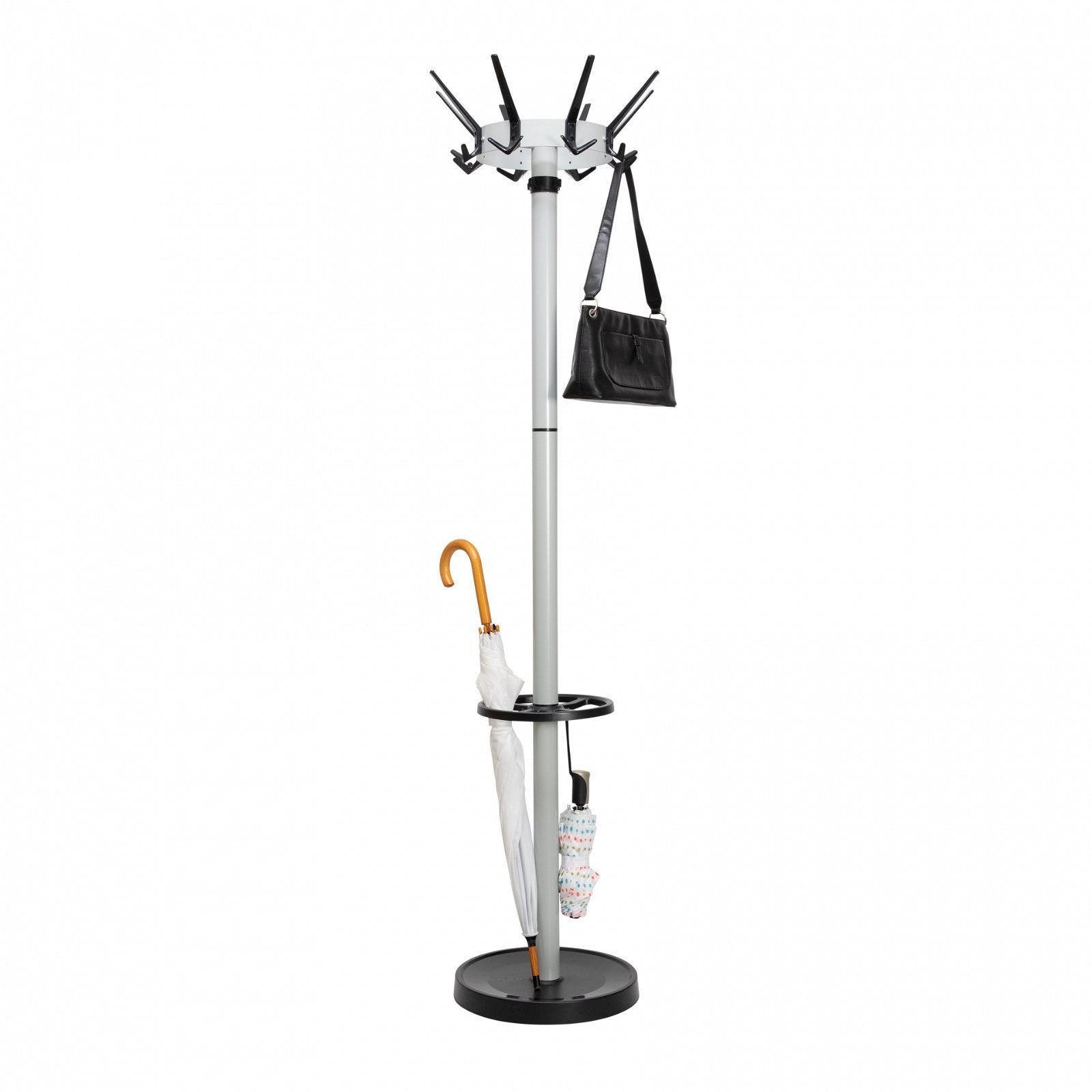MAUL Garderobenständer (mit Schirmhalter) – Stahl – Silber – 1'725 mm