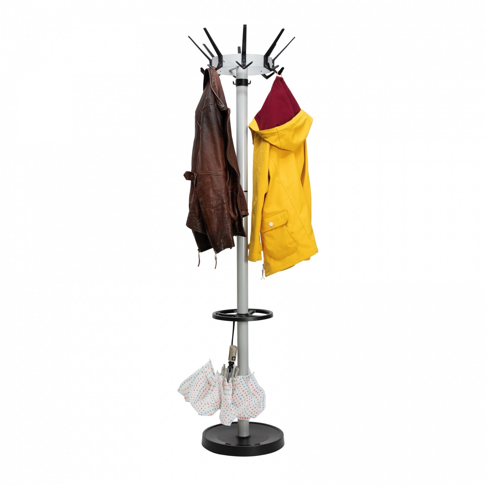 MAUL Garderobenständer (mit Schirmhalter) – Stahl – Silber – 1'725 mm
