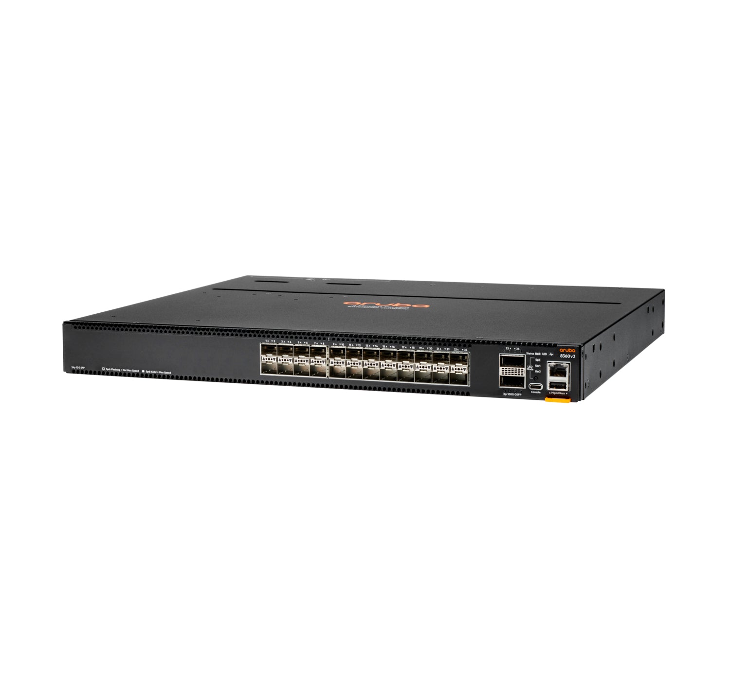 HPE Aruba Networking 8360-24XF2C v2 – Managed Switch – 24×SFP+, 2×QSFP28, L3, 1U