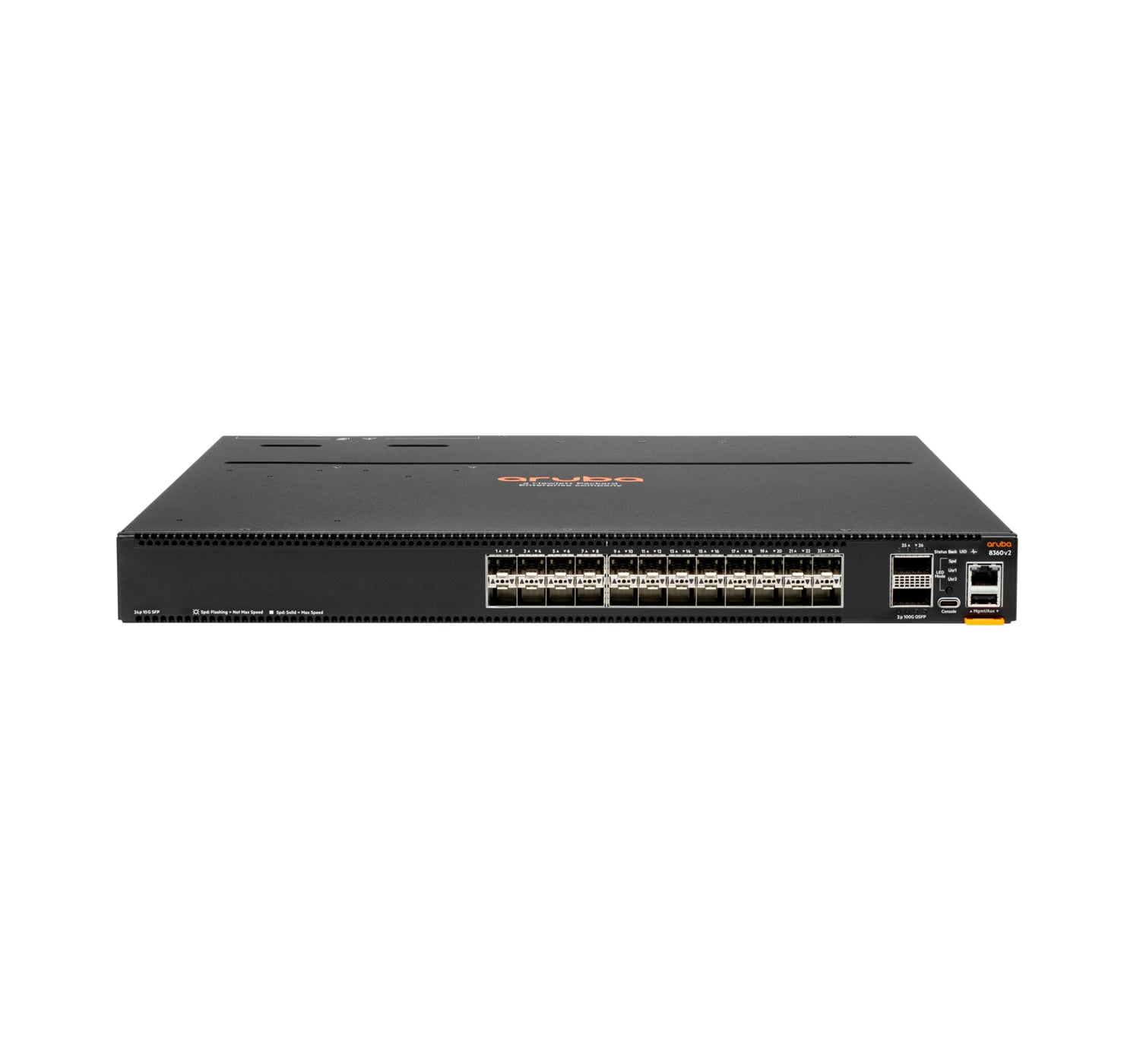 HPE Aruba Networking 8360-24XF2C v2 – Managed Switch – 24×SFP+, 2×QSFP28, L3, 1U