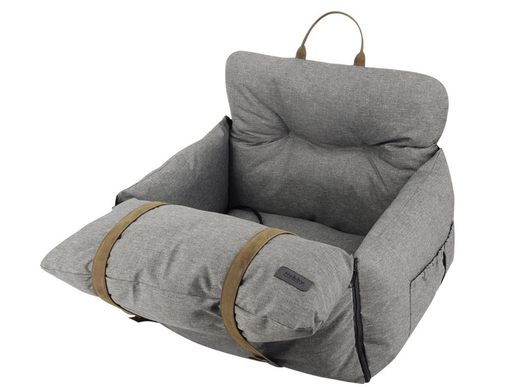 Nobby Autositz – waschbar bei 30 °C – für Hunde – 50×43×60 cm – hellgrau – Mikrofaser – Bena – 1 Stk.