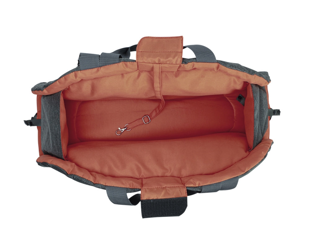 Nobby Weicher Haustierträger – für Katze, Hund – bis 8 kg, 69 × 22 × 28 cm – grau/terracotta