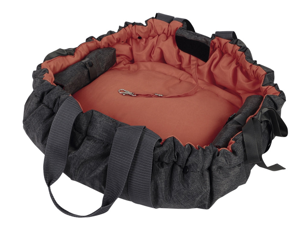Nobby Weicher Haustierträger – für Katze, Hund – bis 8 kg, 69 × 22 × 28 cm – grau/terracotta