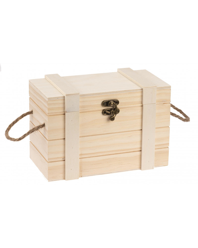GLOREX Schatztruhe, Kiefer, Beige, 21 × 11 × 11,5 cm, 1 Stk., FSC