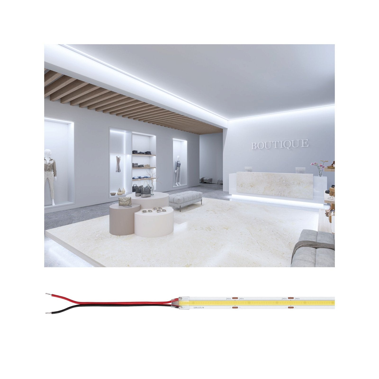 Paulmann LED-Strip Silver ProLED – 5 m, 7000 lm, 65 W, 6500 K, dimmbar, weiss