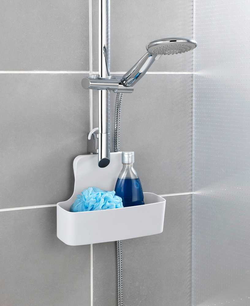 WENKO Seifenhalter (Wand) Barcelona – Polyurethan/Polyvinylchlorid (PVC), Haken, 26×9×24 cm, Weiss