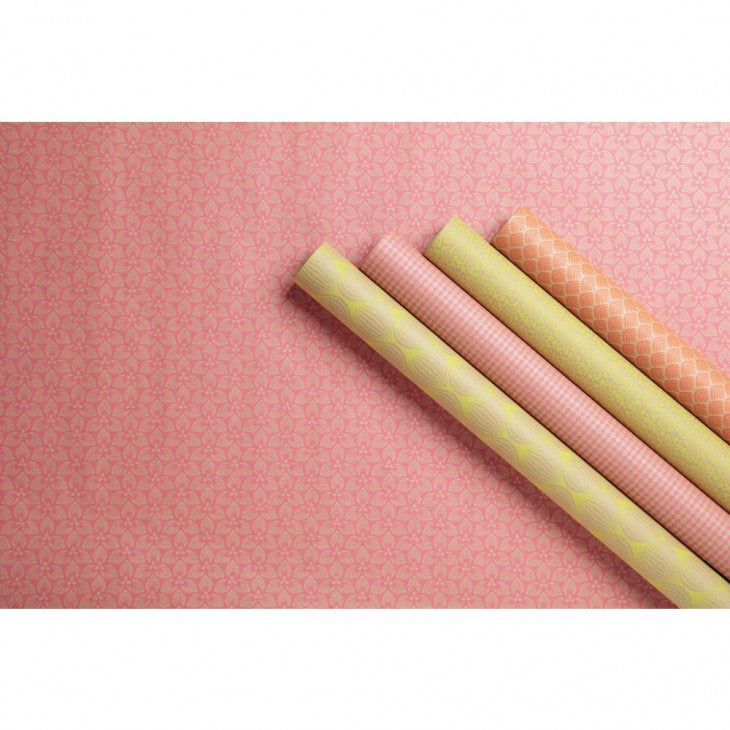 Clairefontaine Geschenkpapier Kraft Neon, Motive sortiert – 70 cm × 2 m – 70 g/m² – 1 Stk.