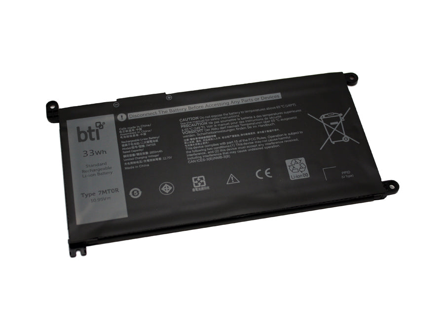 BTI Notebook-Akku – für Dell Chromebook 3400, 3100, 3100 2-in-1 – 33 Wh, 10,95 V (4 Zellen) – Schwarz