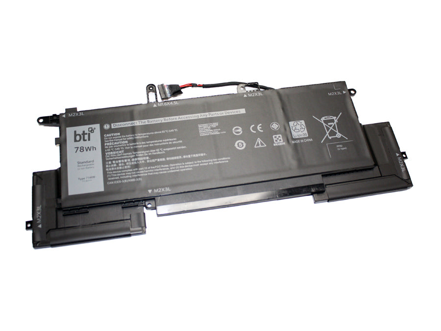 BTI Notebook-Akku – für Dell – 78 Wh, 11,4 V (6 Zellen) – Schwarz