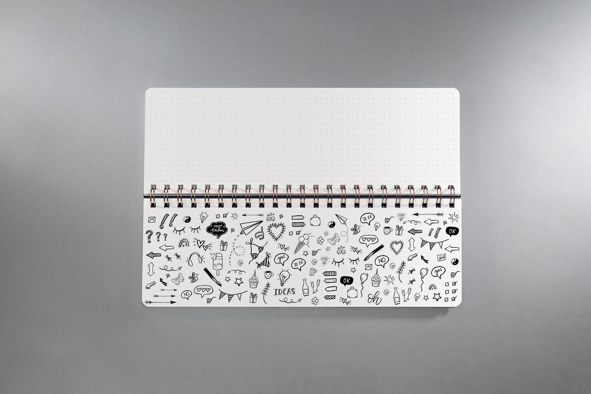 Sigel Jolie JP101 – Tischkalender ohne Jahr, Wochenplaner, 30 × 11,4 cm, Spiralbindung, Englisch, Apricot