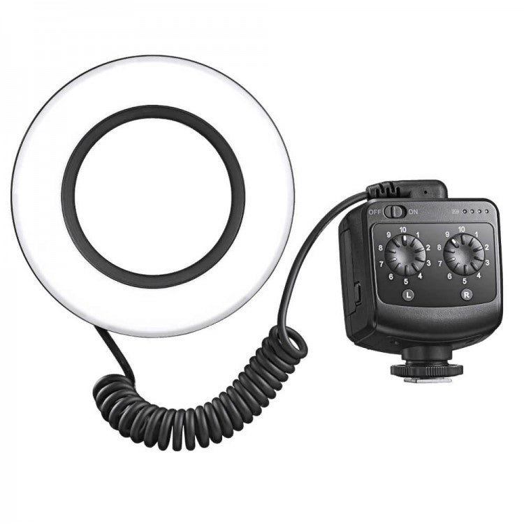 Godox RING72 LED-Ringlicht – 5600 K, Akku 4× AA, 132 × 132 × 30 mm – Schwarz