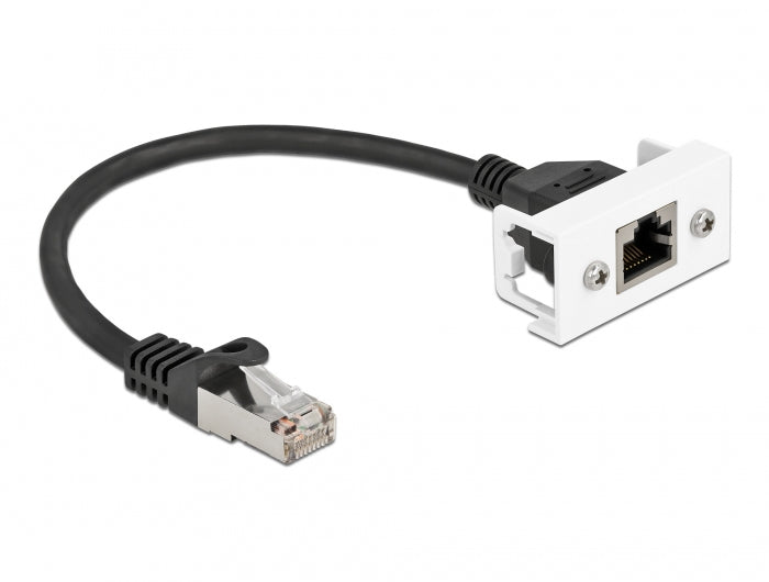 DeLOCK Patchkabel – Cat6A S/FTP, 0,25 m, Schwarz, LSZH, RJ-45