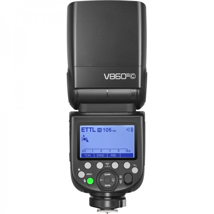 Godox V860III Blitzgerät – Leitzahl 60, Li-Ion 2600 mAh, 1,5 s Blitzfolgezeit – für Canon – Schwarz