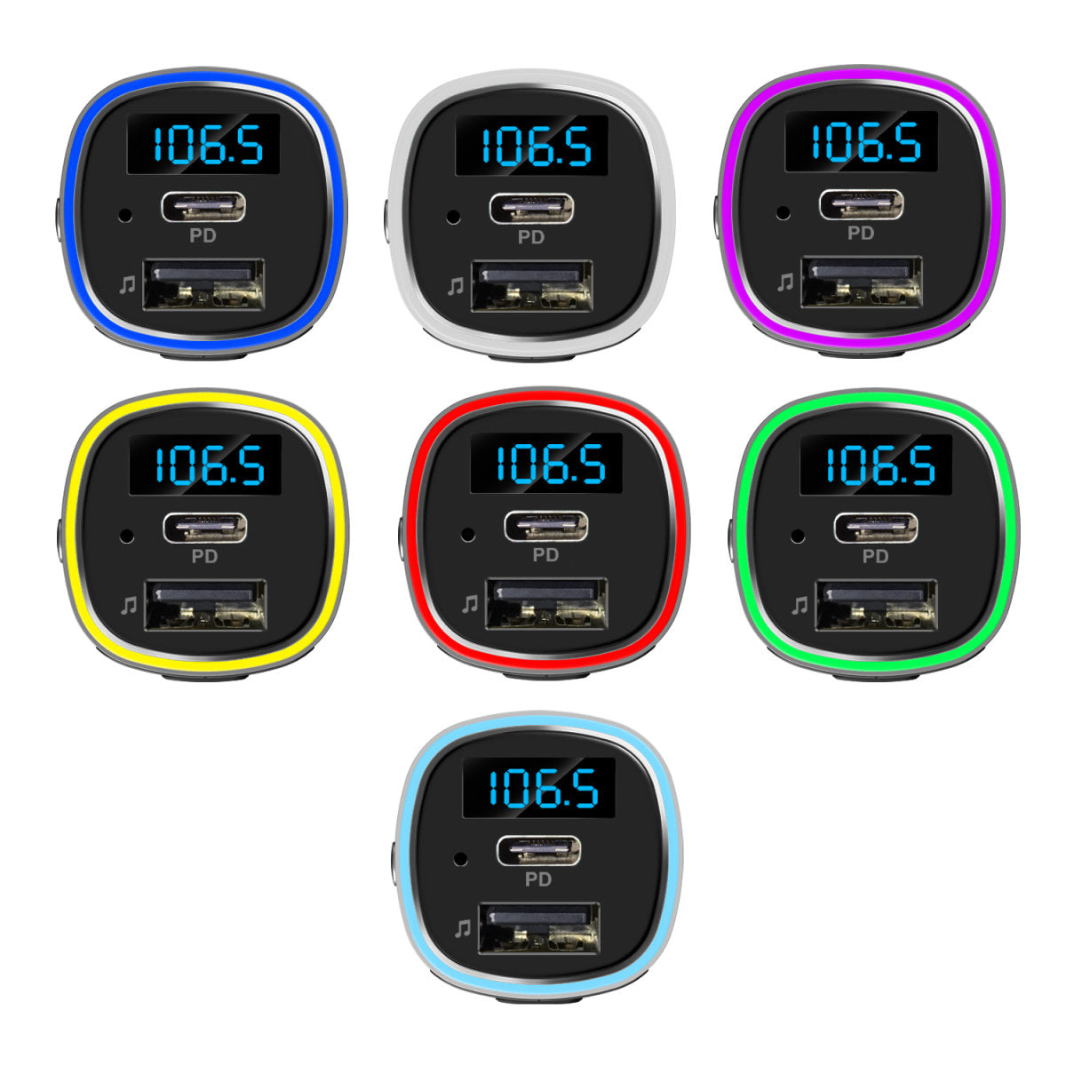 4smarts 456201 FM-Transmitter – für Bluetooth-Geräte, 12–24 V Fahrzeuge – Zigarettenanzünder, USB-A/USB-C