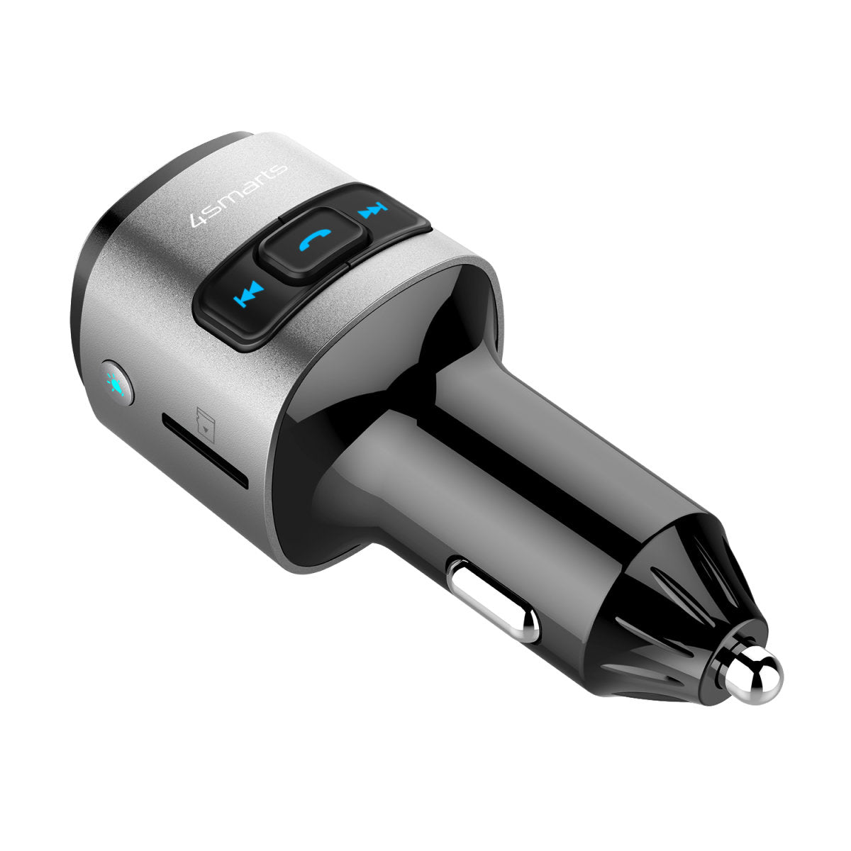 4smarts 456201 FM-Transmitter – für Bluetooth-Geräte, 12–24 V Fahrzeuge – Zigarettenanzünder, USB-A/USB-C