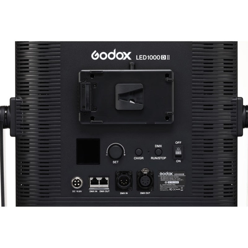 Godox LED1000D II LED-Flächenleuchte – 1000 W, 4400 Lux, 5600 K – Dimmbar, LCD – Schwarz