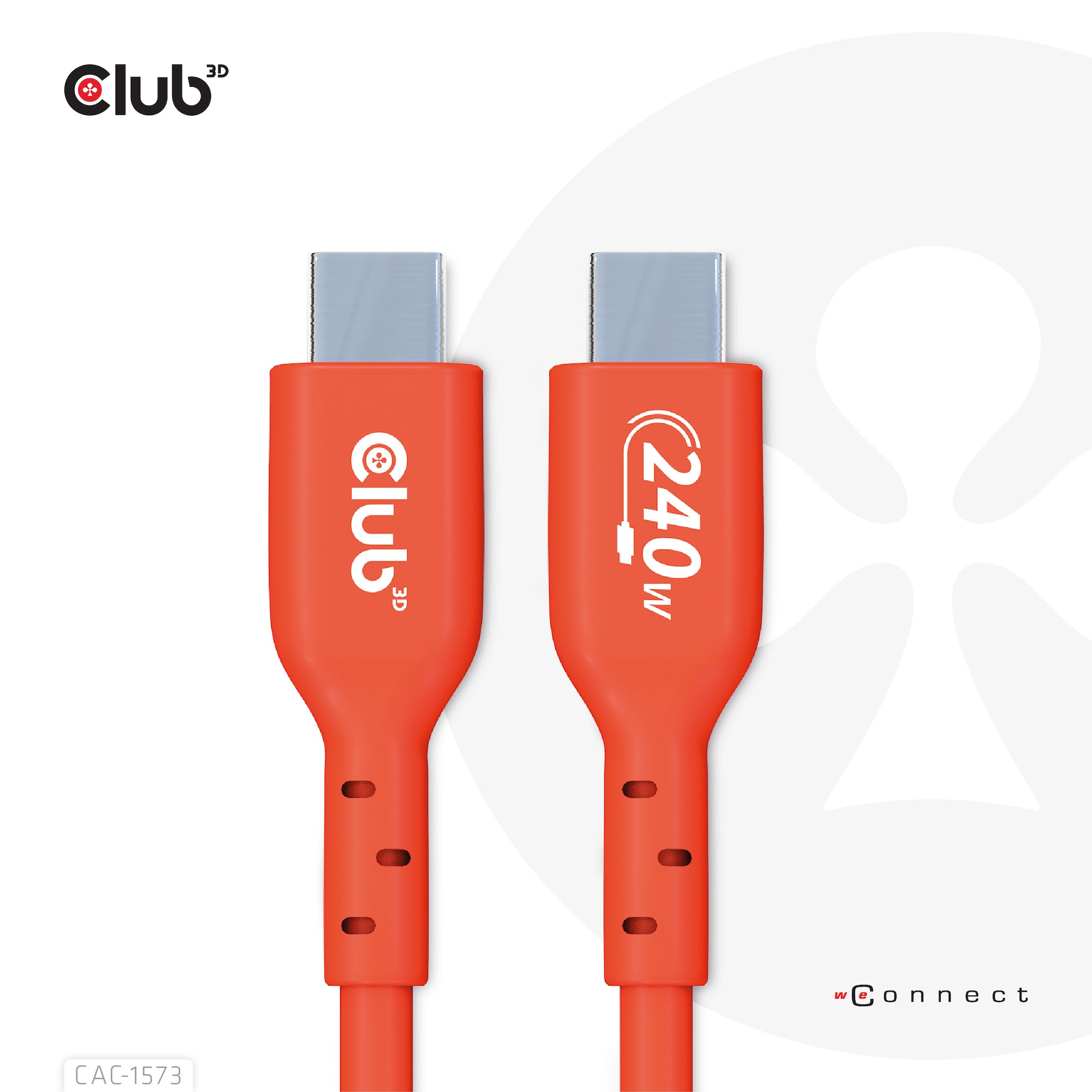 CLUB3D Club 3D – USB-C auf USB-C Kabel – USB4 20 Gbit/s – 2 m – PD 240 W – USB-IF zertifiziert – Rot