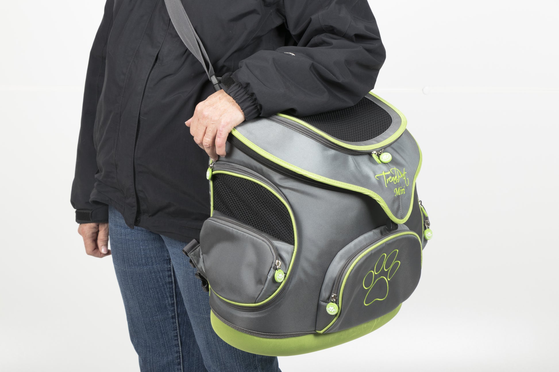 TrendPet Rucksack-Haustierträger – Toplader, mit Seitenfenstern, Grau, 500 × 470 × 310 mm