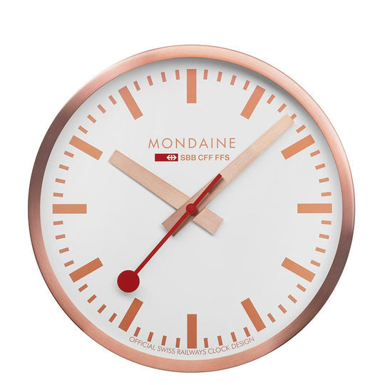 Mondaine Wanduhr – Ø 25 cm, weiss, Metall, lautlos