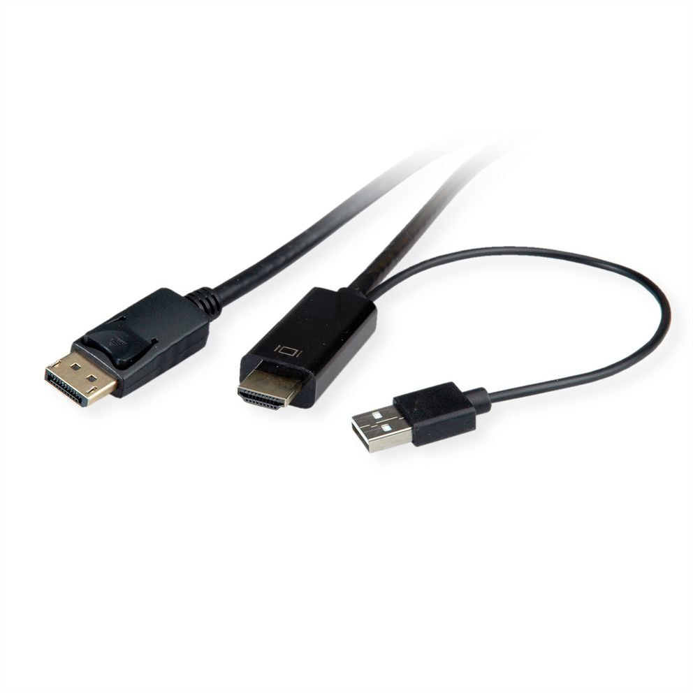 ROLINE HDMI auf DisplayPort Kabel DP 1.2 – 4K 60 Hz – 3 m