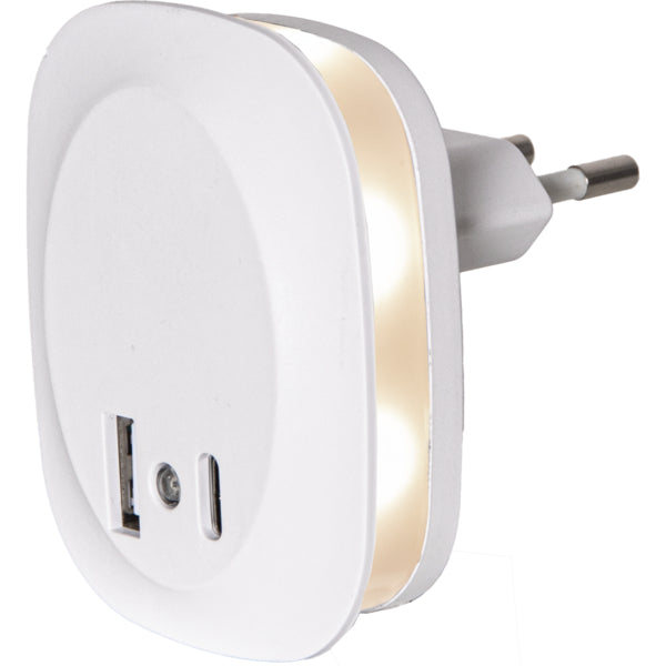 Star Trading Stecker-Nachtlicht – 10 lm, 3000 K, Lichtsensor, IP20 – Weiss