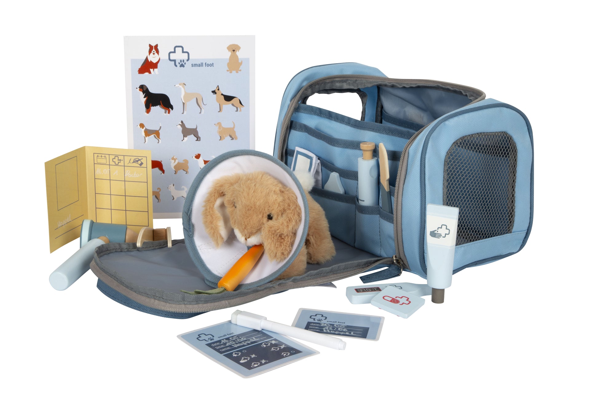 Small foot Tierarzt-Tasche – Hase – inkl. Plüschtier und Arztzubehör – 25,0 × 22,0 × 16,0 cm – ab 3 J.