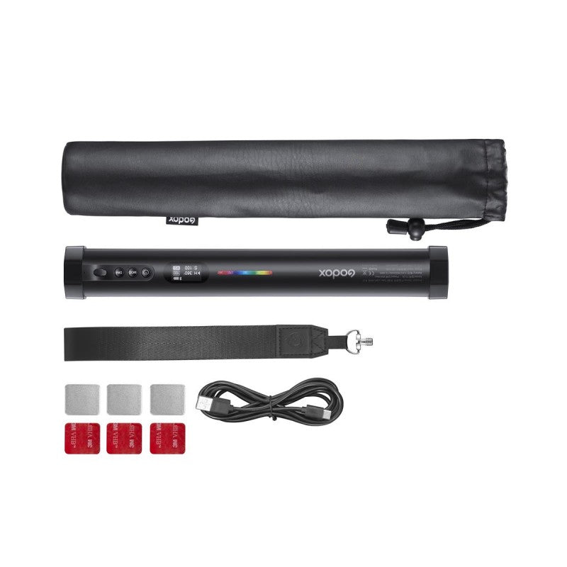 Godox TL30 Tube-Light – 2700–6500 K, dimmbar, 8 W – LCD – Schwarz