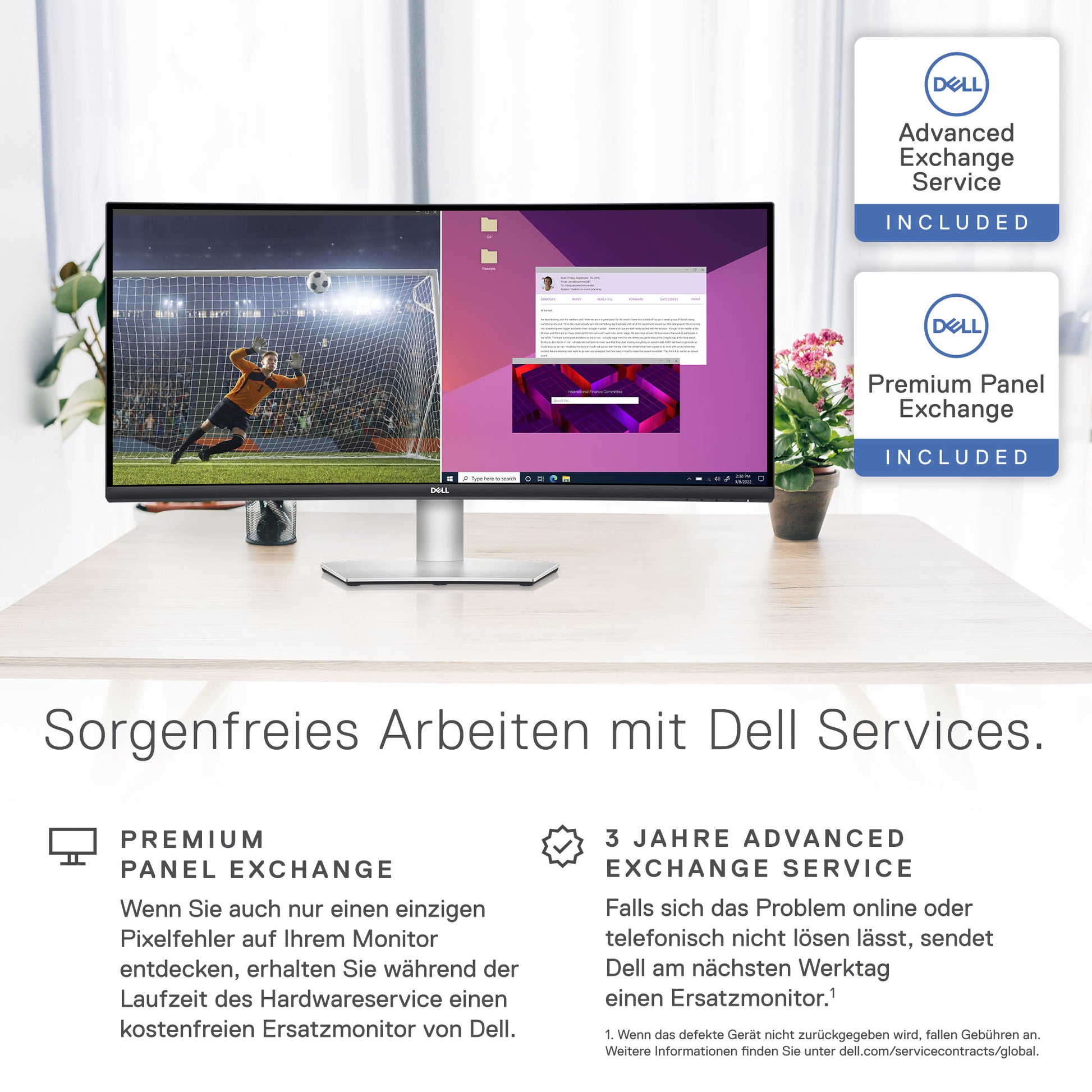 DELL S3423DWC – Monitor, 34" 3440 × 1440, VA, 100 Hz, 350 cd/m², USB-C, KVM, Gebogen, VESA 100 × 100, Schwarz